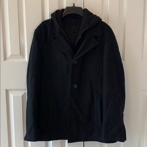 Black Wool Overcoat